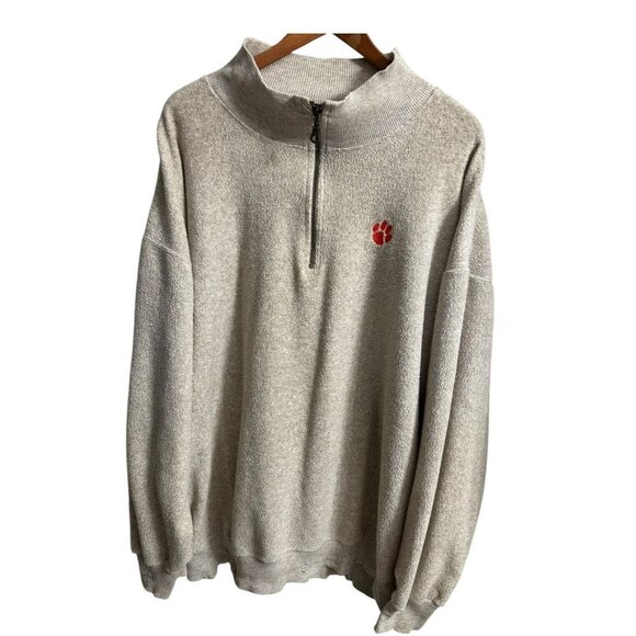Rugged Sweats Clemson University Fleece Quarter Zip Jacket XL Heather Gray USA - Picture 1 of 13